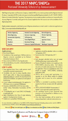 shell/snepco scholarship