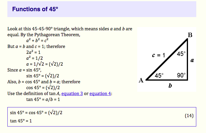 solve trig equations without calculator