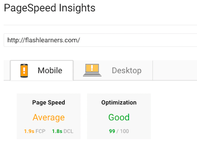 google page speed test
