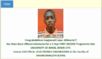 Inegbenehi Isaac Admisstion Status