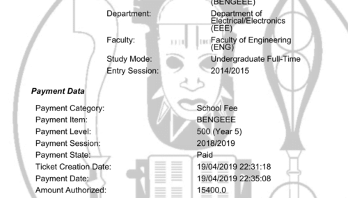 my uniben school fees