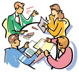 Persons working to upgrade their communication skills.