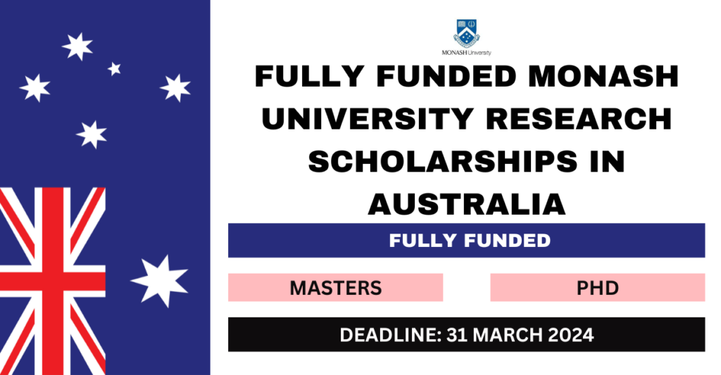 phd scholarships at monash university in melbourne