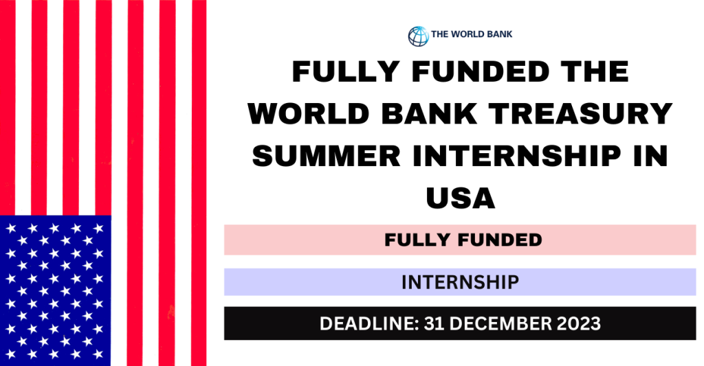 world bank treasury summer internship