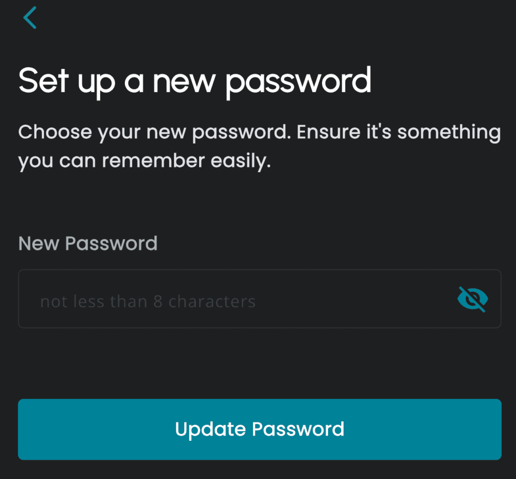 IoT products Create new password